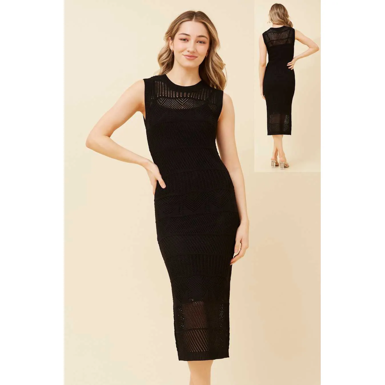 Knit Midi Dress - Black