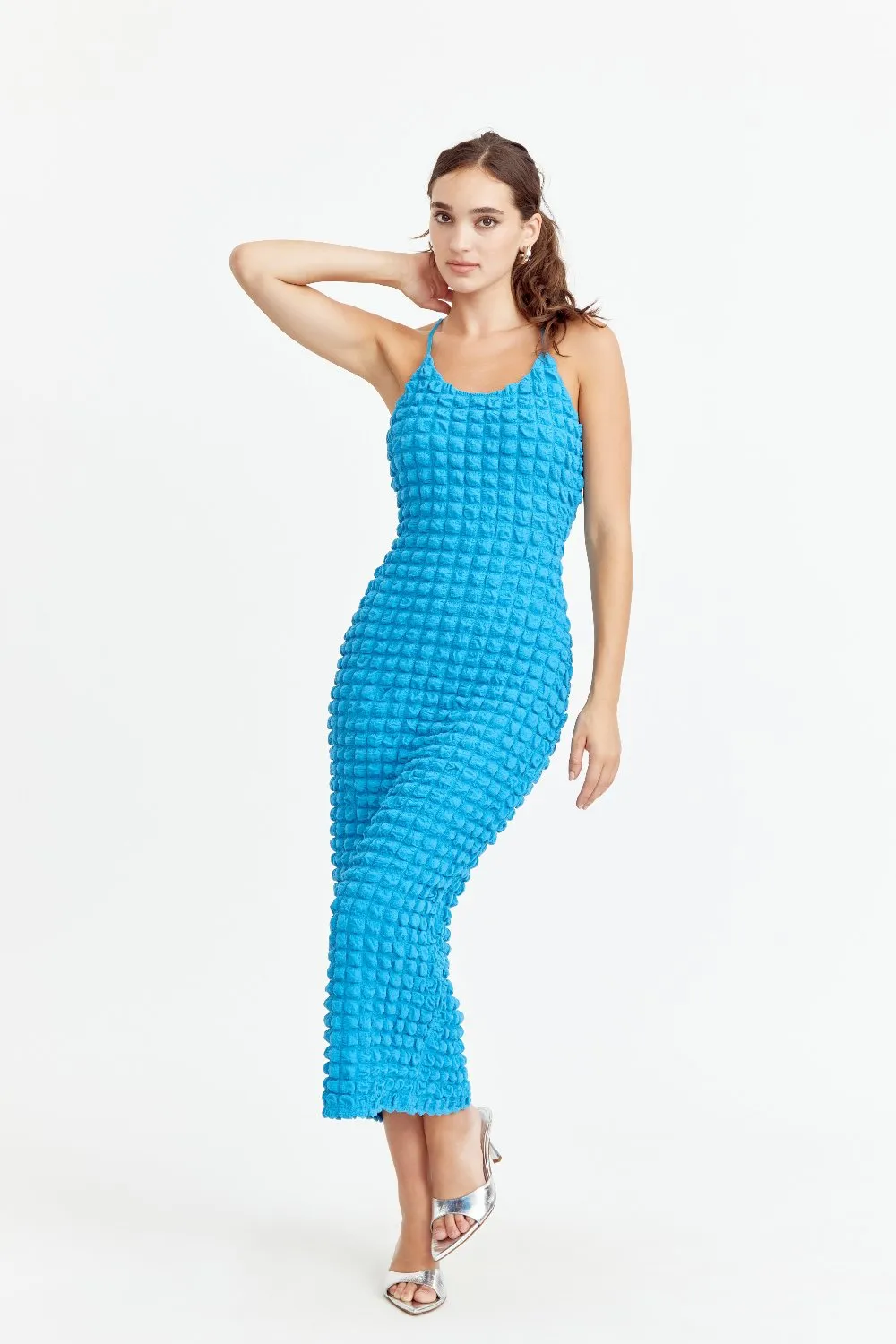 Kristen Popcorn Knit Midi Dress