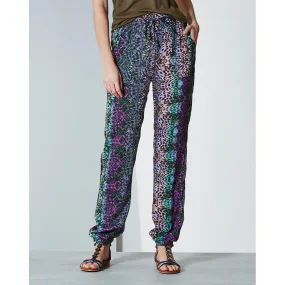 Label Be Printed Woven Harem Trousers Long Animal Print UK 10