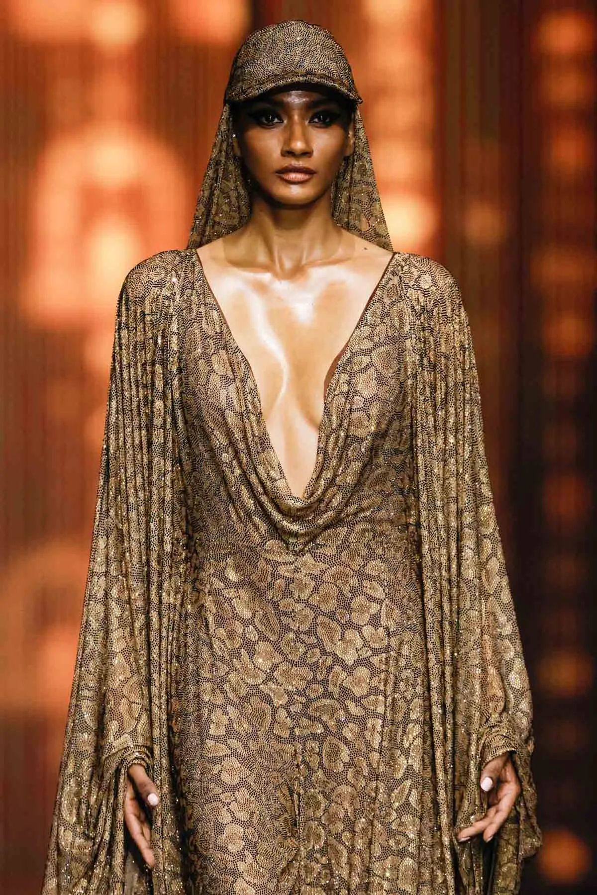 Leopard Crystal Jumpsuit Kaftan