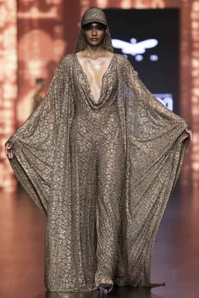 Leopard Crystal Jumpsuit Kaftan