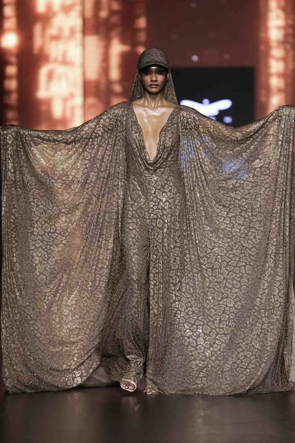 Leopard Crystal Jumpsuit Kaftan