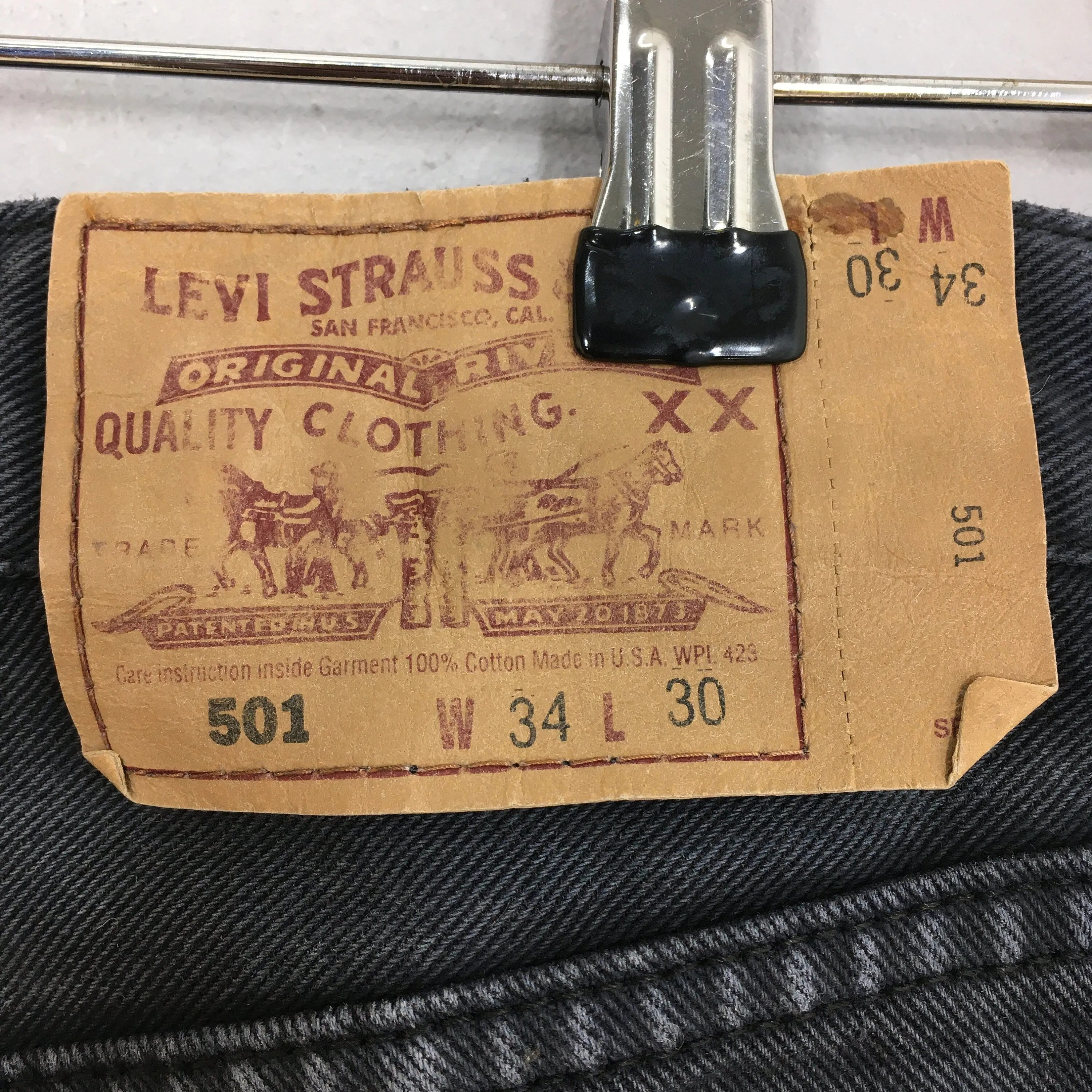Levi's 501 Faded Dirty Black Jeans Size 32x29.5