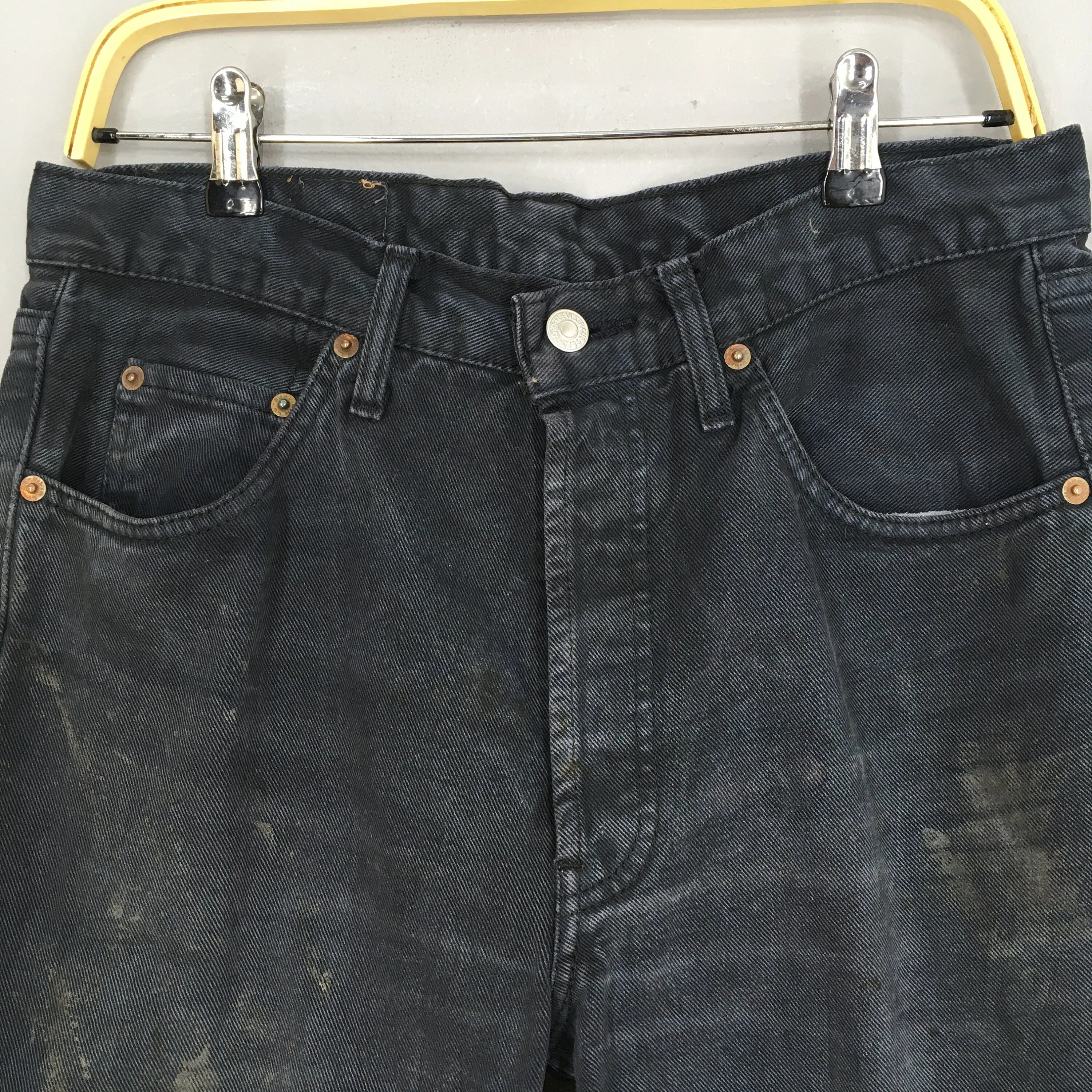 Levi's 501 Faded Dirty Black Jeans Size 32x29.5