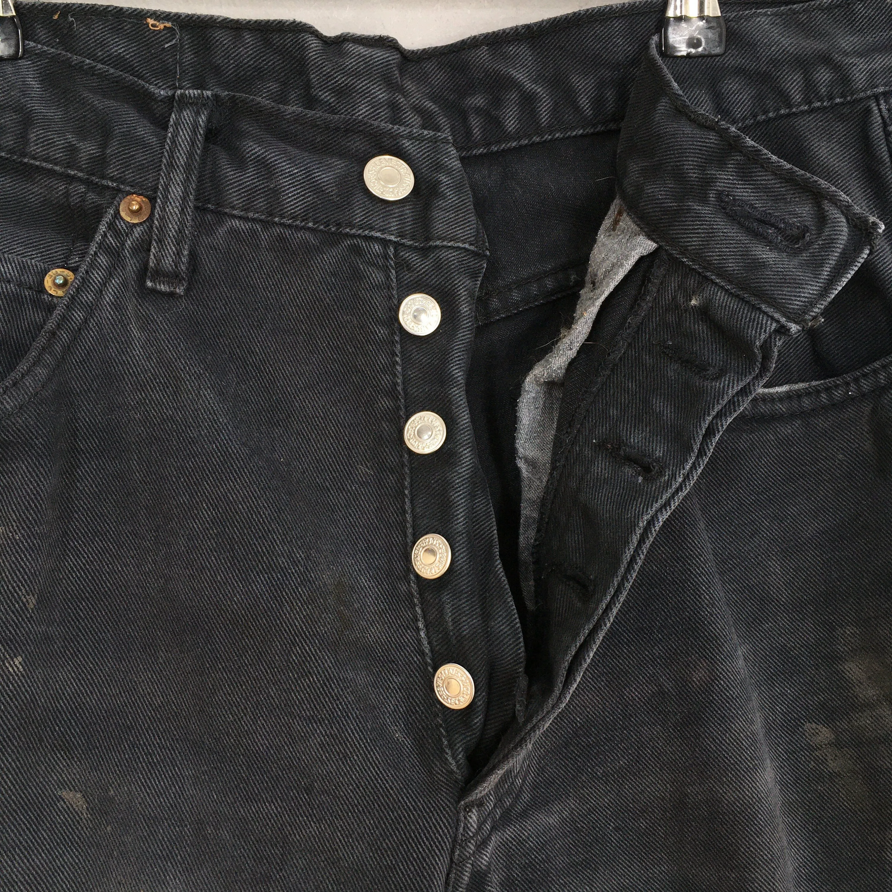 Levi's 501 Faded Dirty Black Jeans Size 32x29.5