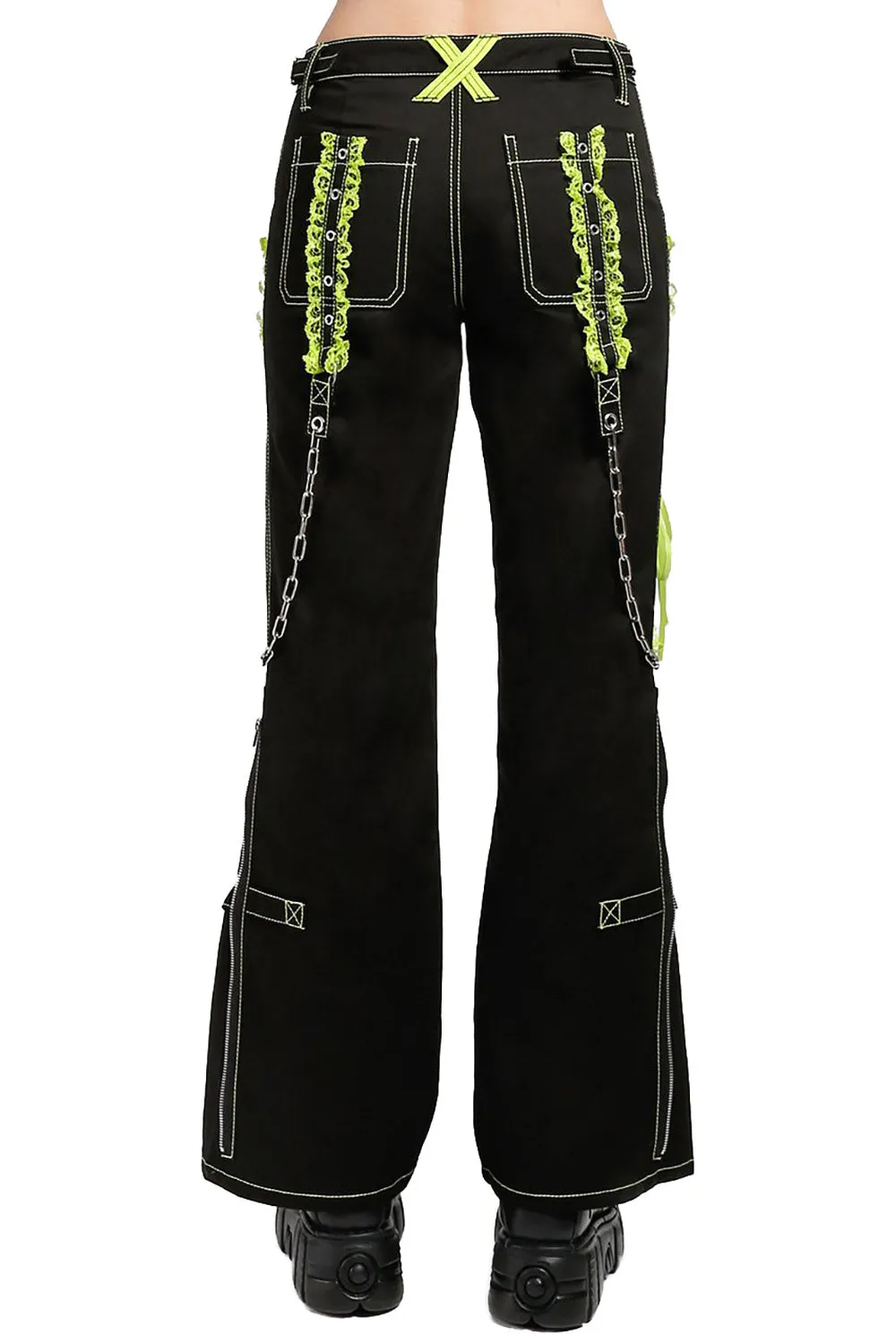 Lolita Dark Street Pants [Black/Lime Green]
