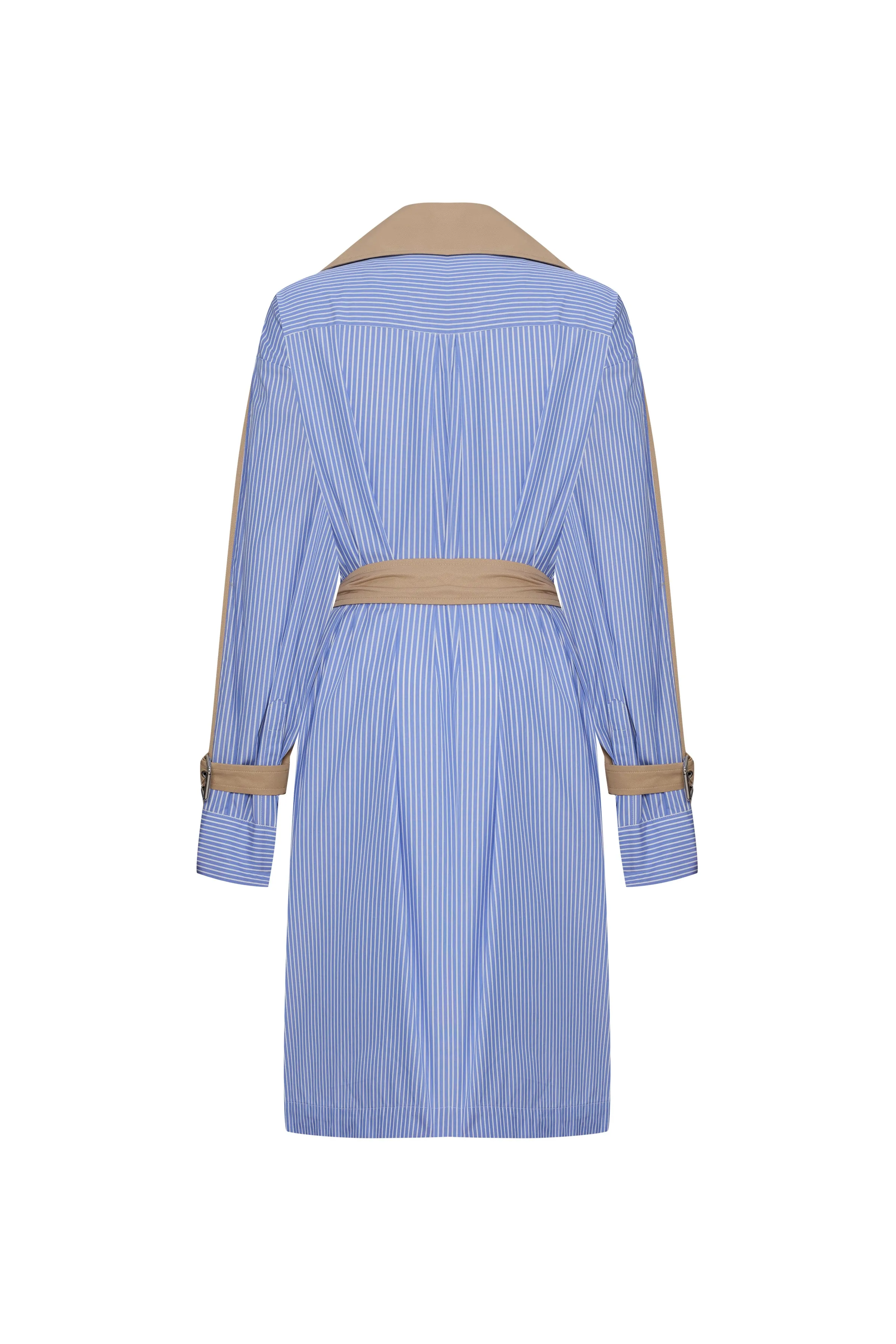 Long Gabardine and Cotton Trenchcoat