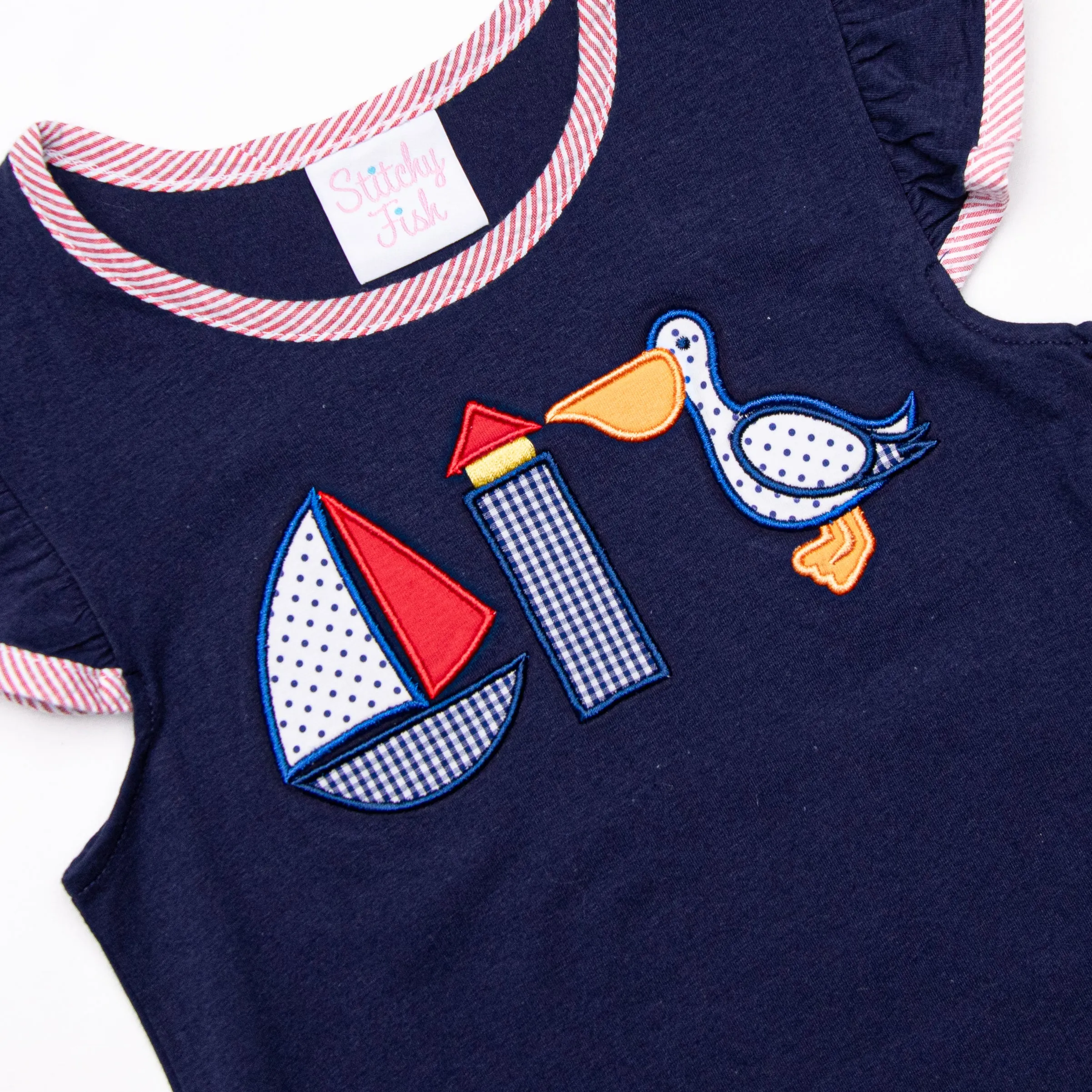 Lookout Lady Applique Dress, Navy