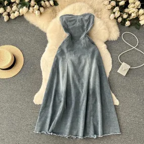 Lopez Tube Denim Dress