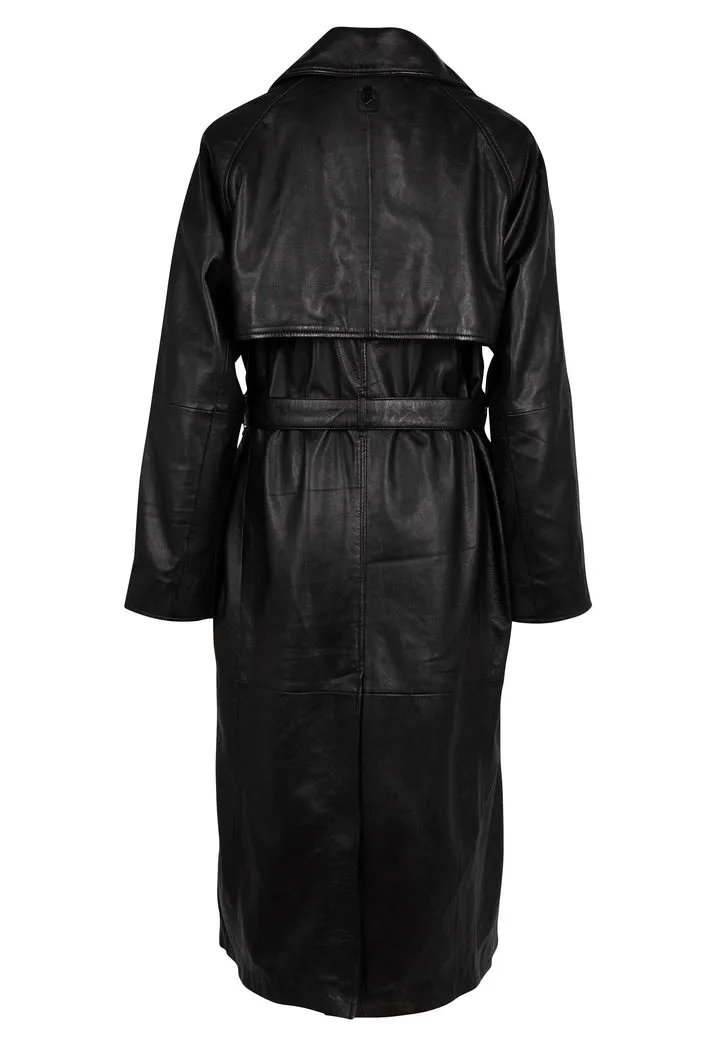 Mauritius Leather Deniz OS Leather Trench Coat