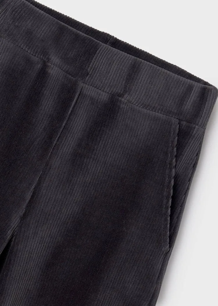 Mayoral Flared Corduroy Knit Pants for Girls in Charcoal