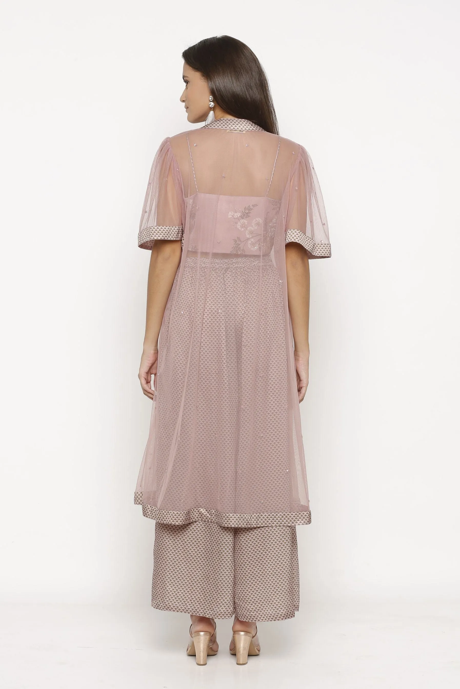 Mellow Rose Crop Top, Palazzo Pants & Jacket