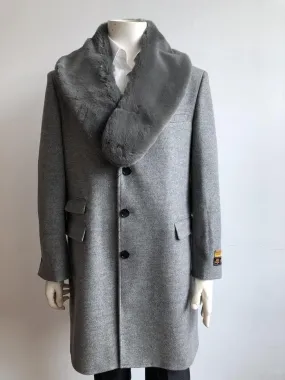 Mens Wool Trench coat - Grey Color Mens Overcoat