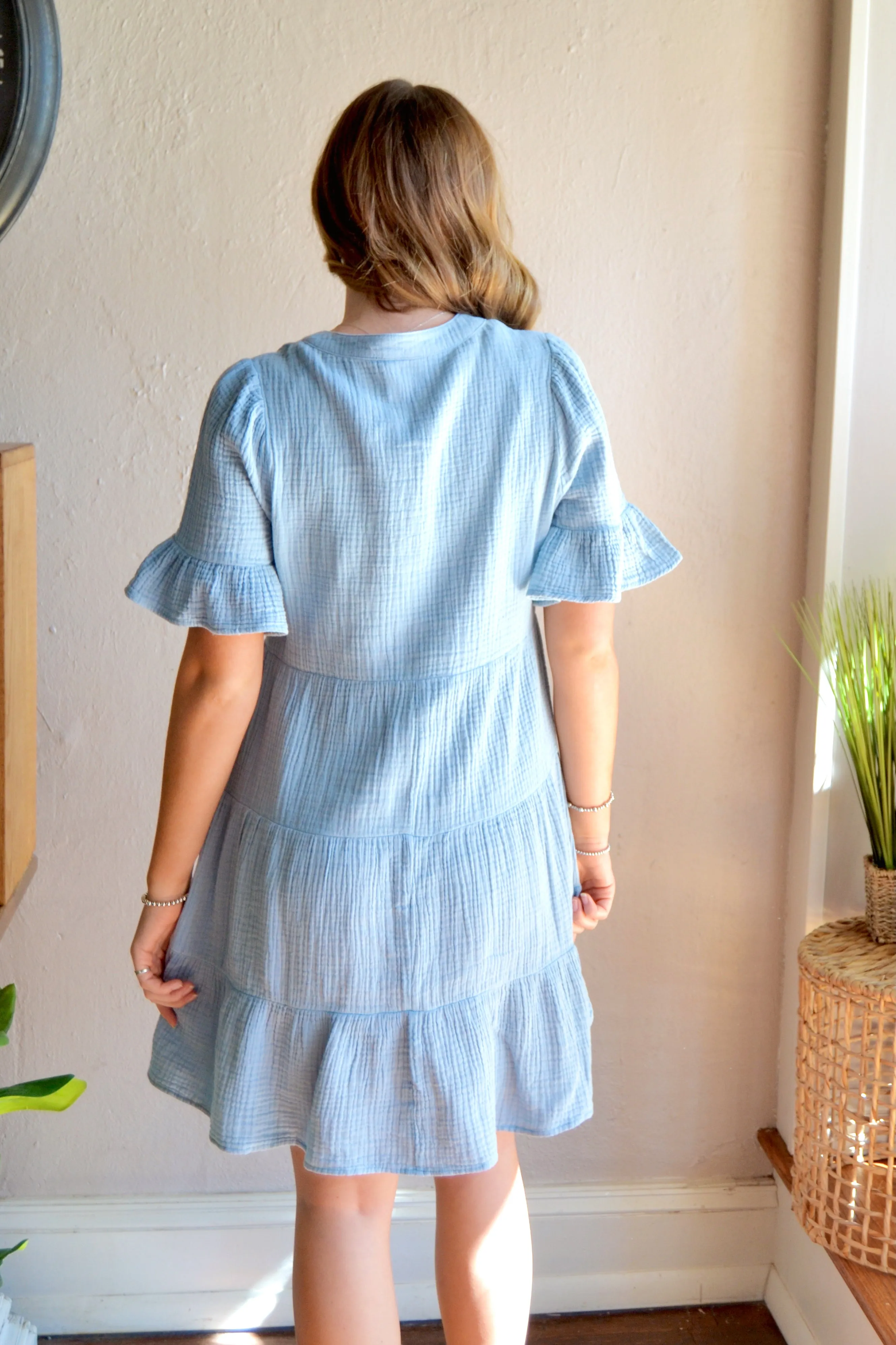 Mineral wash babydoll dress
