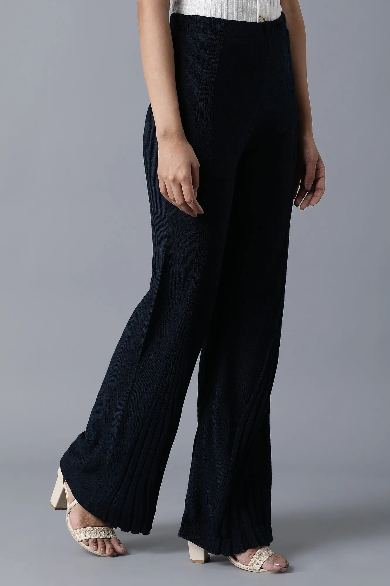 Navy Flared Palazzo