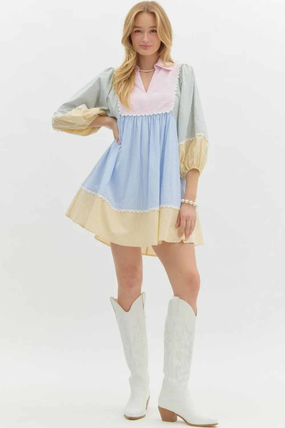 NEWEST ARRIVAL Spring Seersucker Babydoll Dress