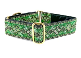 Nobility in Kelly Green - Martingale or Buckle Dog Collar - 1.5" Width