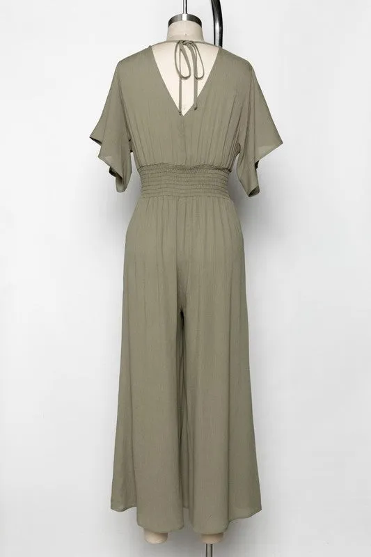 Olive Flowy Jumpsuit