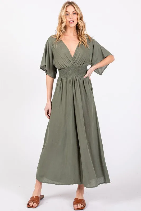 Olive Flowy Jumpsuit