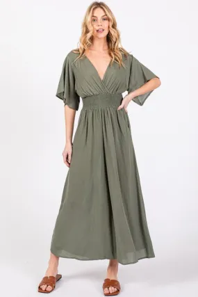 Olive Flowy Jumpsuit