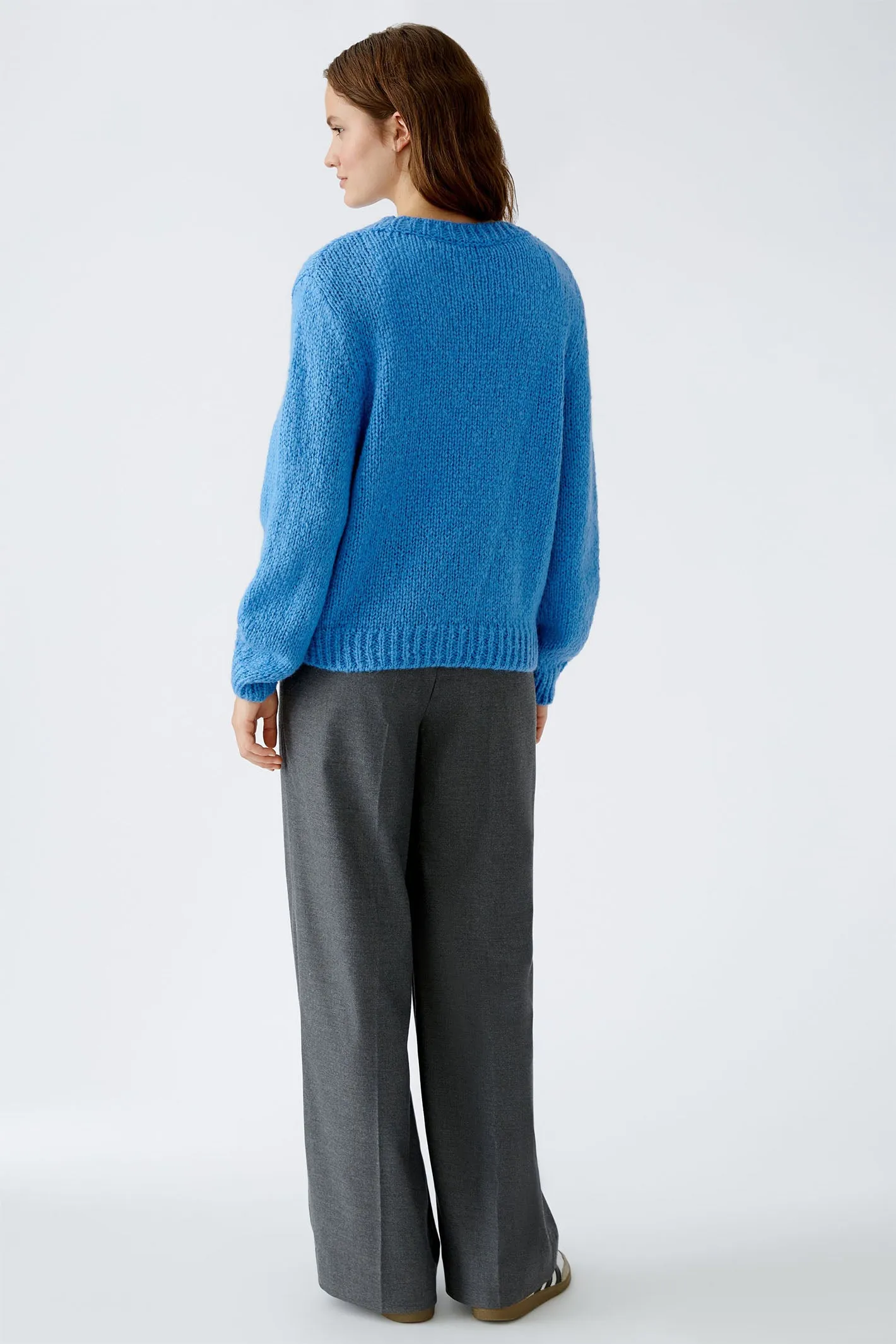 Oui 89927 Cornflower Blue Chunky Knit Jumper
