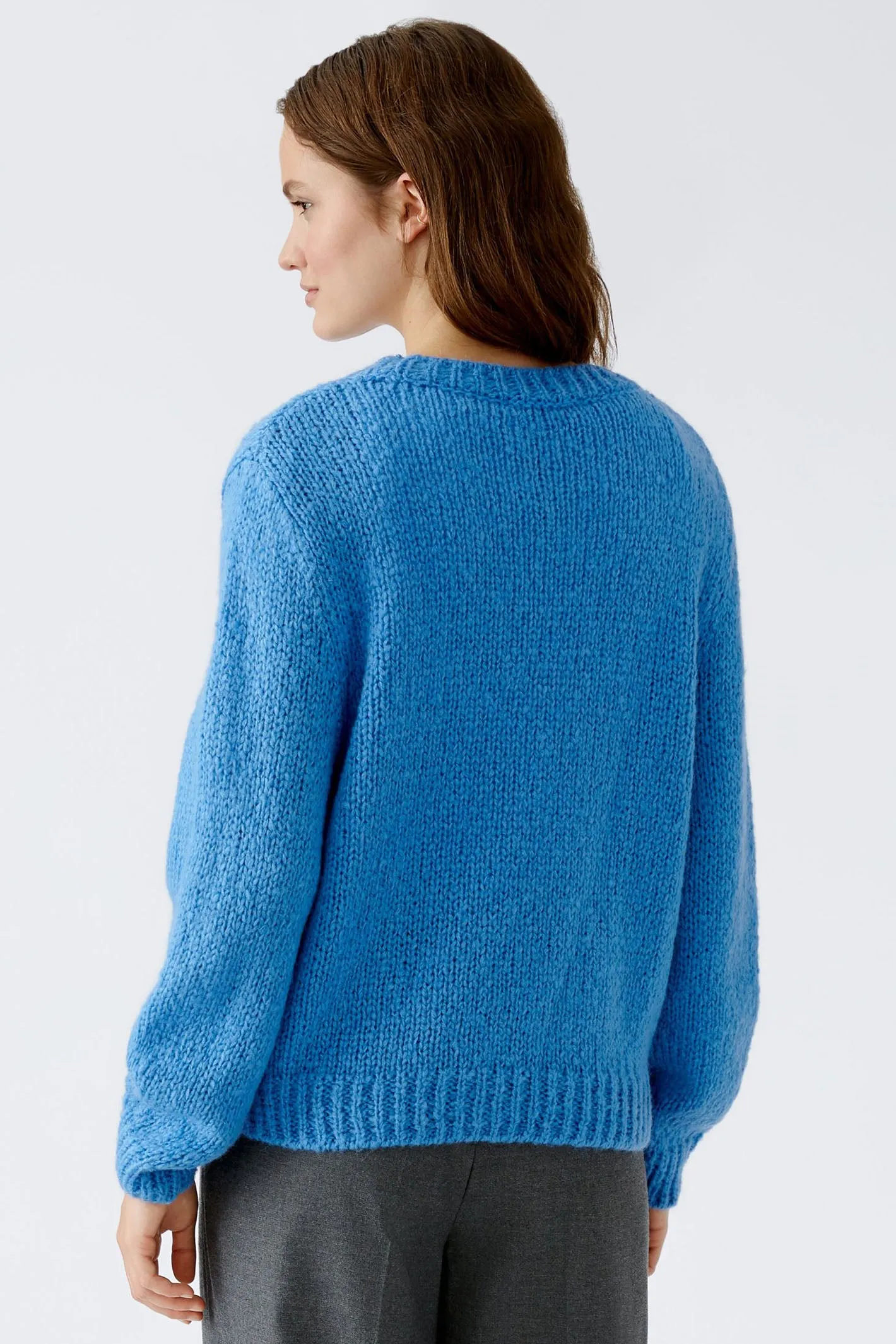 Oui 89927 Cornflower Blue Chunky Knit Jumper