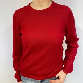 Post Box Red Cashmere Crew Neck Jumper Small