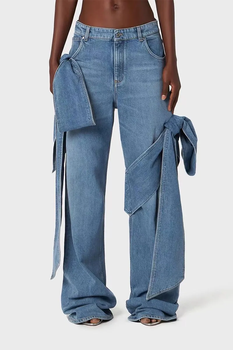 PQ3266 Big Bow Denim Jeans