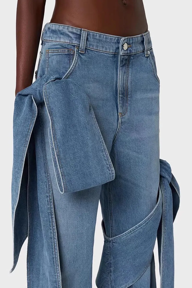 PQ3266 Big Bow Denim Jeans