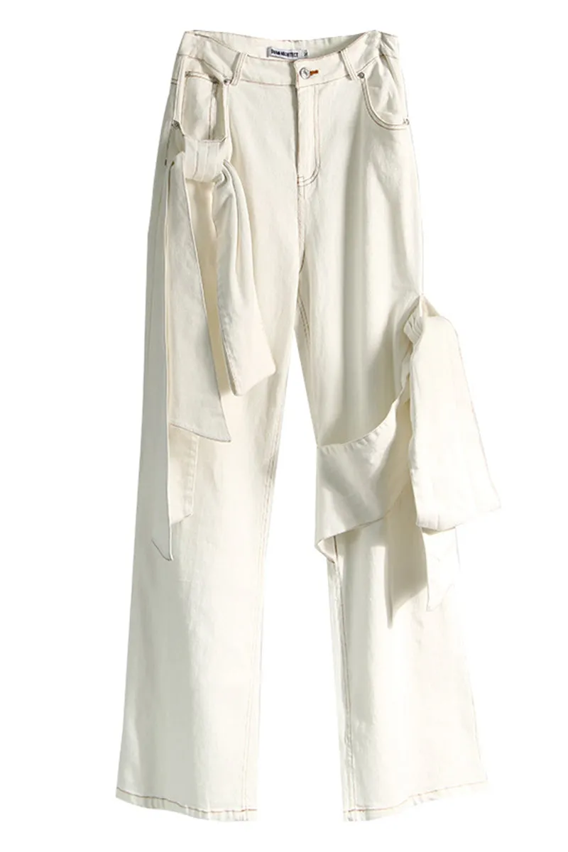 PQ3266 Big Bow Denim Jeans