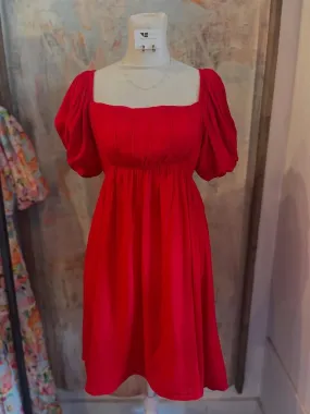 Red Babydoll Mini Dress
