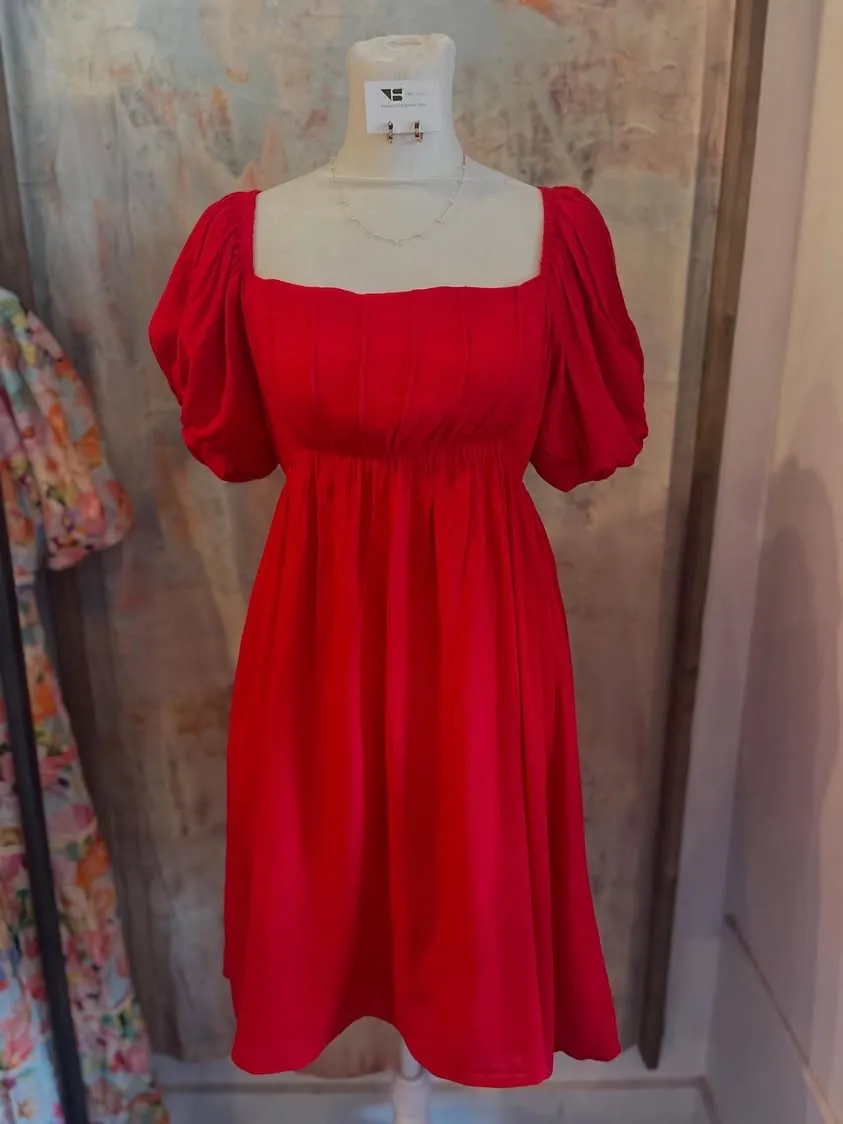 Red Babydoll Mini Dress