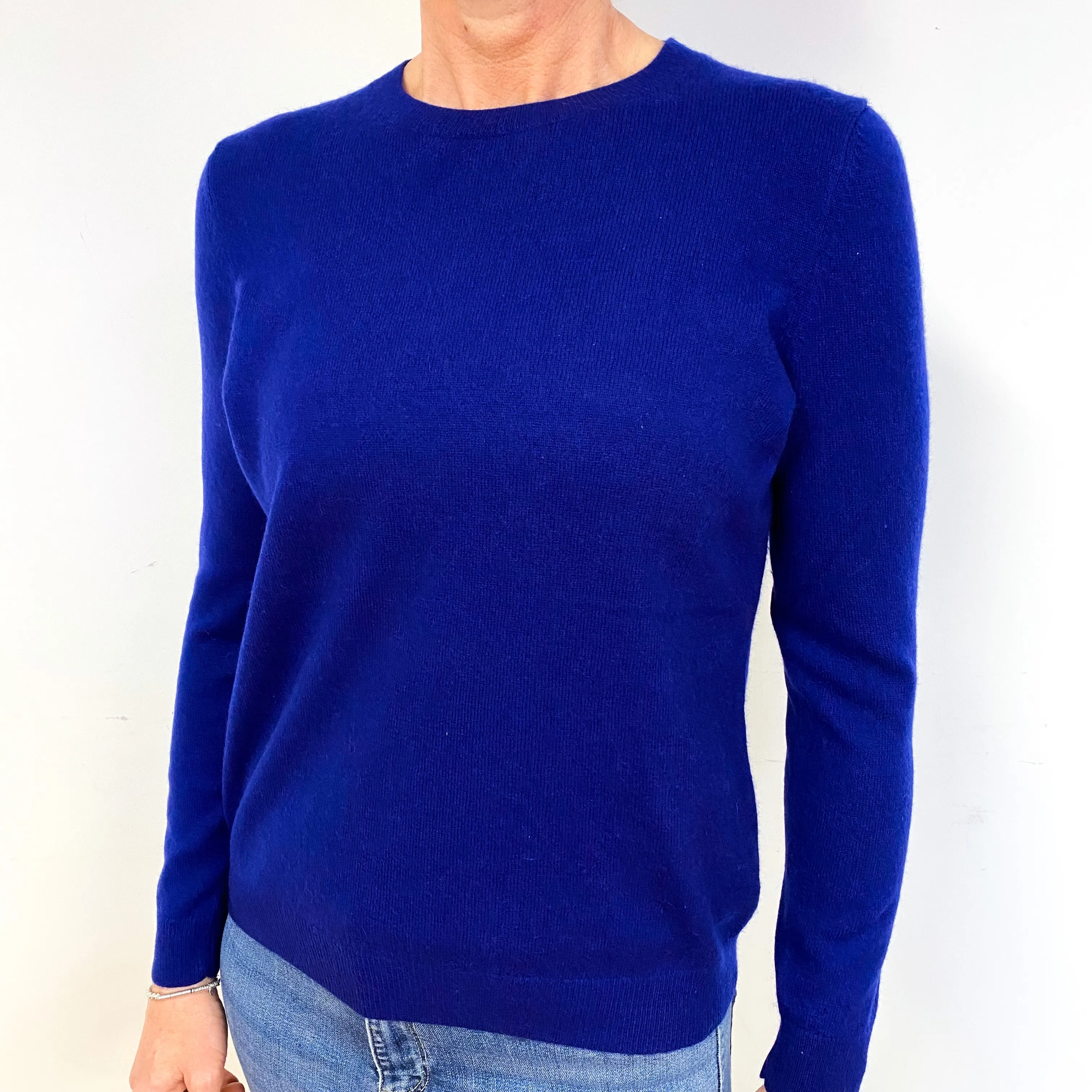 Royal Blue Cashmere Crew Neck Jumper Medium  Petite