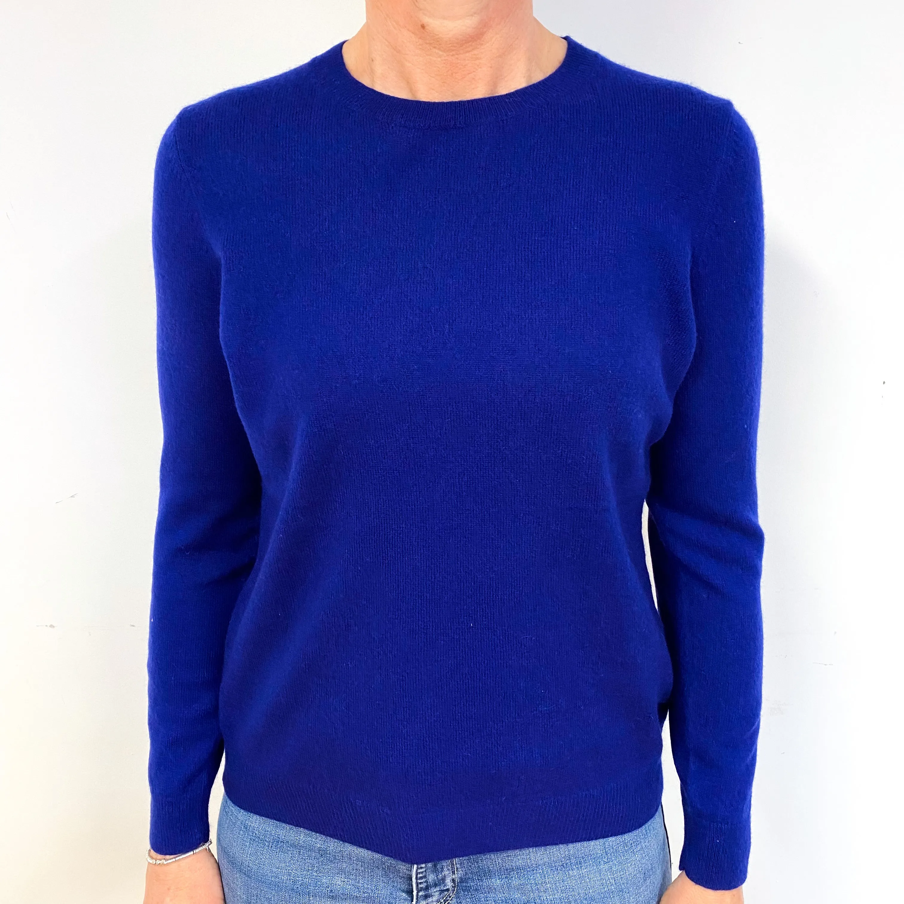 Royal Blue Cashmere Crew Neck Jumper Medium  Petite