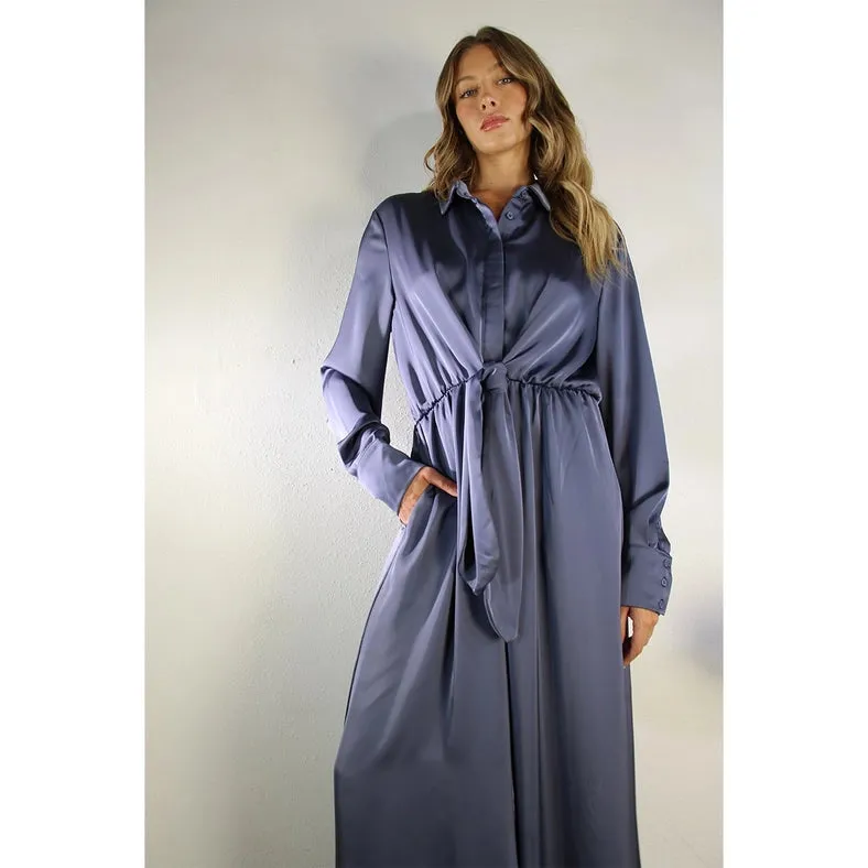 Satin Front Tie Jumpsuit