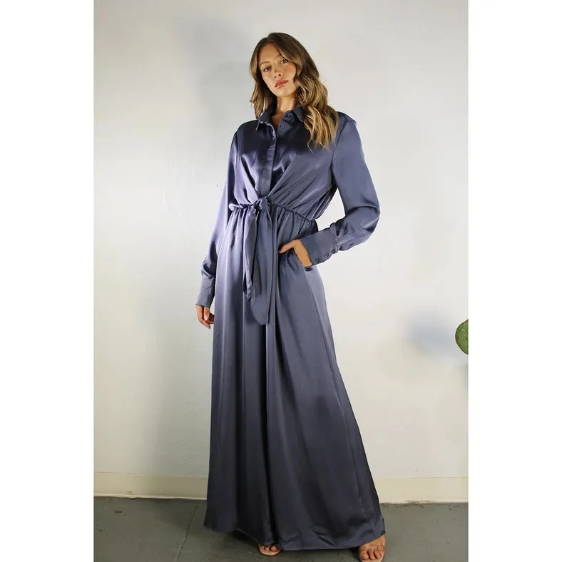 Satin Front Tie Jumpsuit