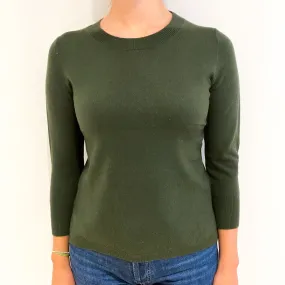 Seaweed Green Cashmere Crew Neck Jumper Small