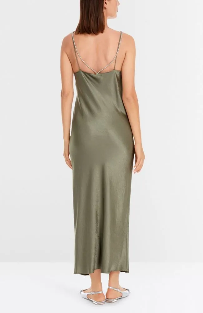 Slip Dress with Rhinestone Cord