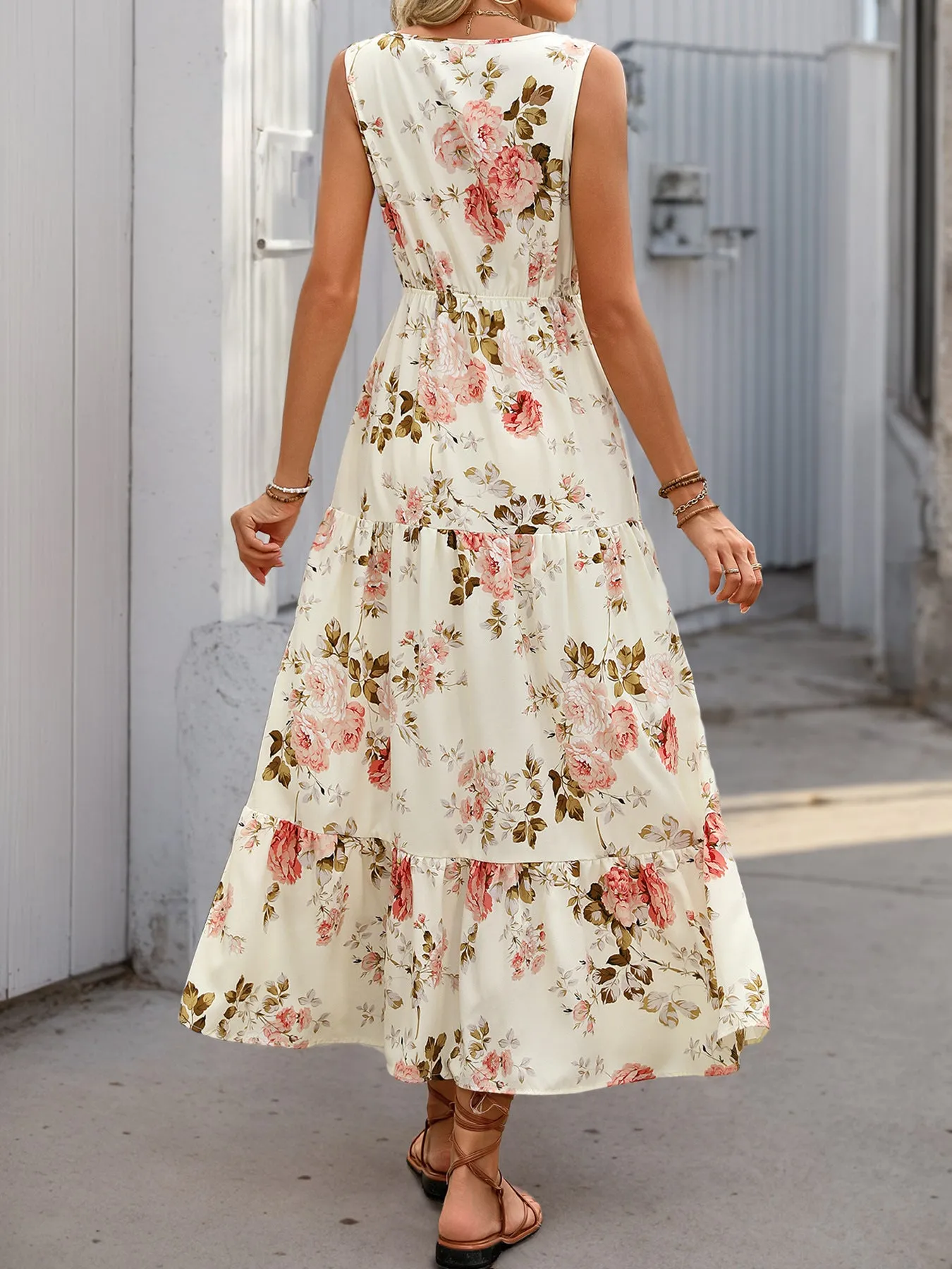 Summer Printed Sleeveless Vacation Dress