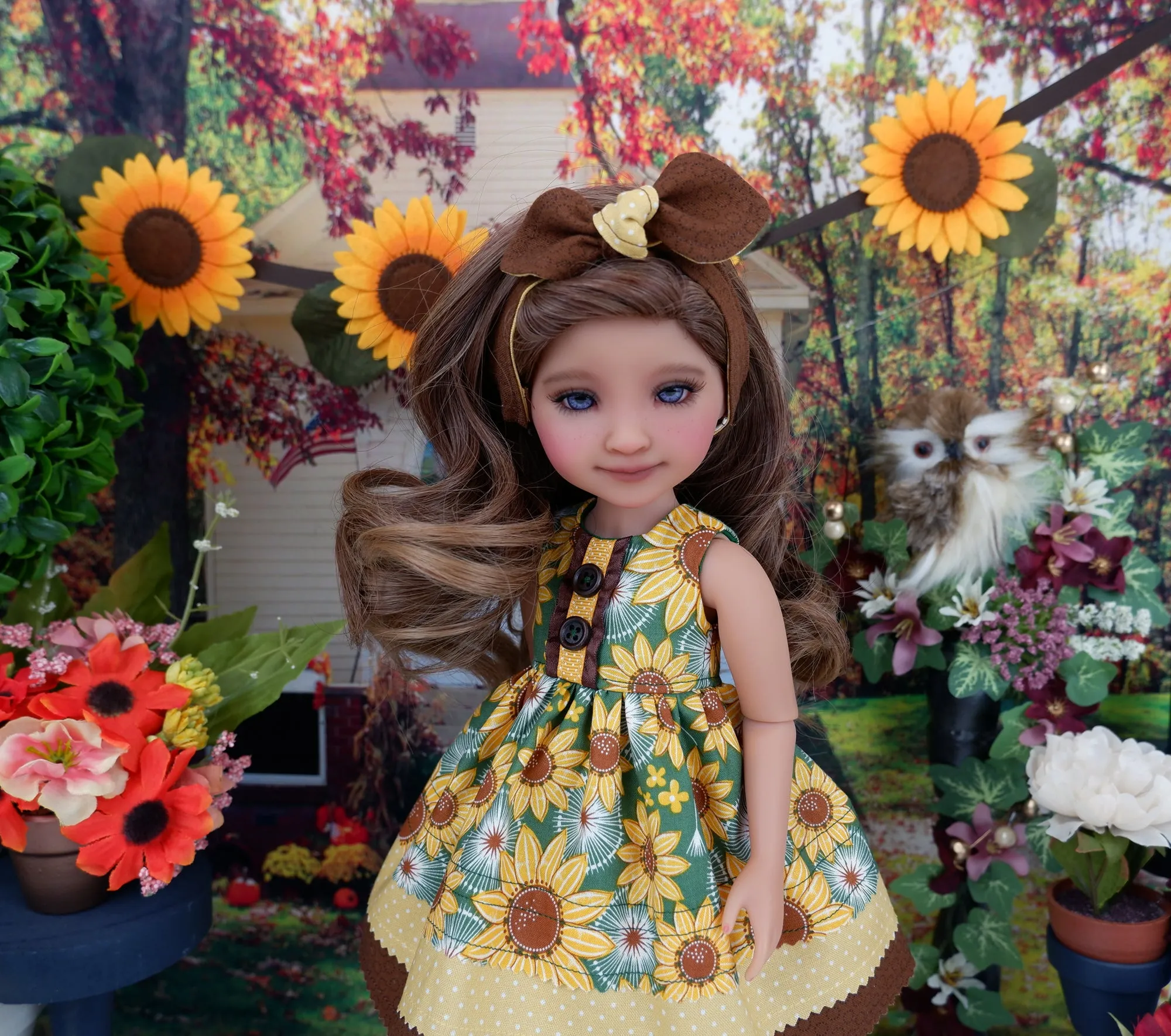 Sunflower Wishes - dress with boots for Ruby Red Fashion Friends doll
