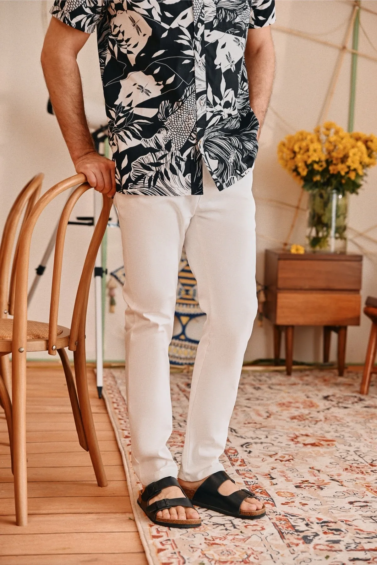 The Perfect Men Slim Fit Pants - White
