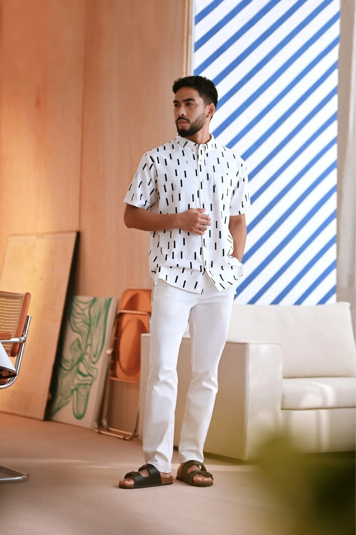 The Perfect Men Slim Fit Pants - White
