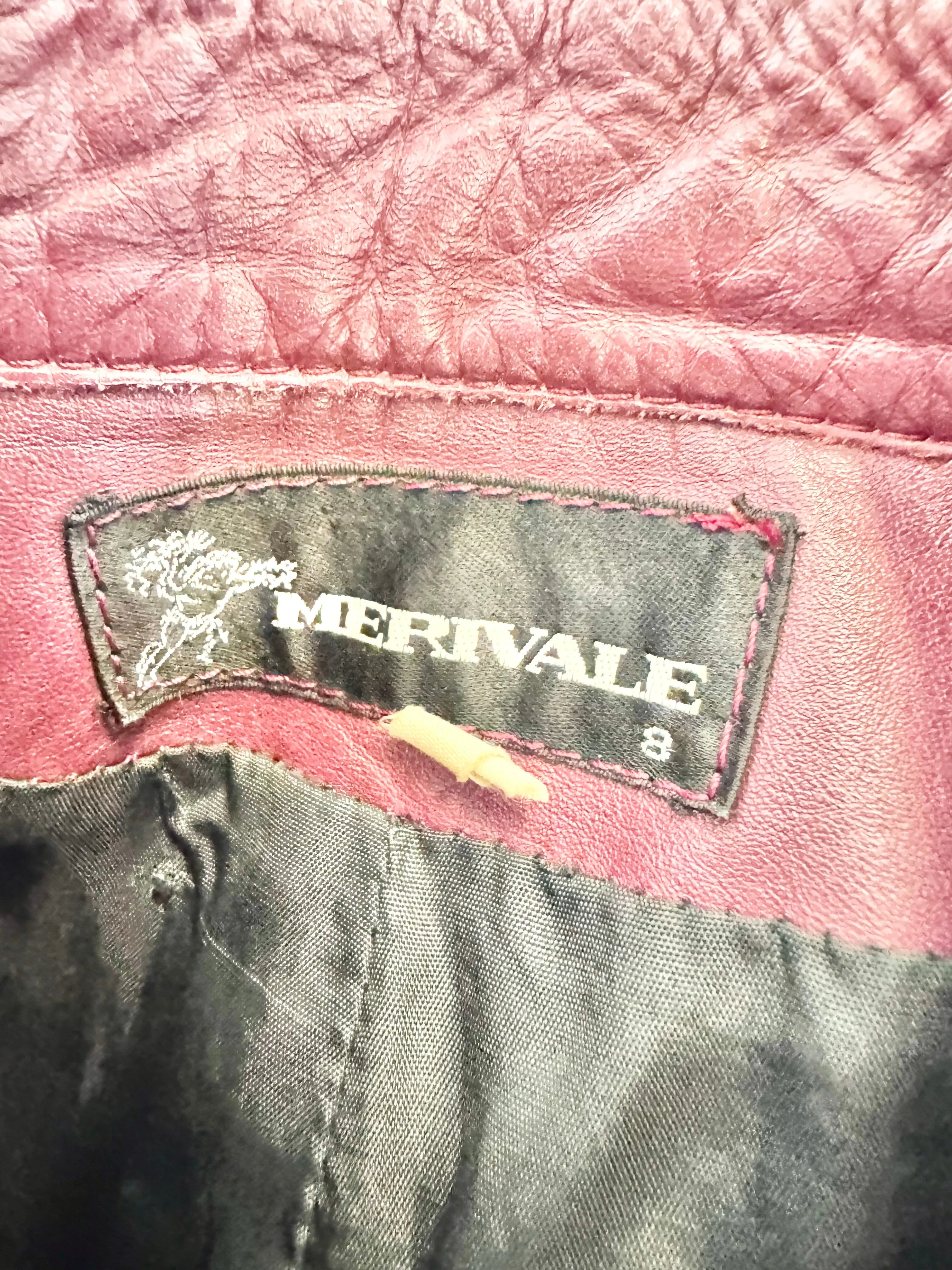 Vintage Merivale Mulberry Leather Trench Coat - AU6/8