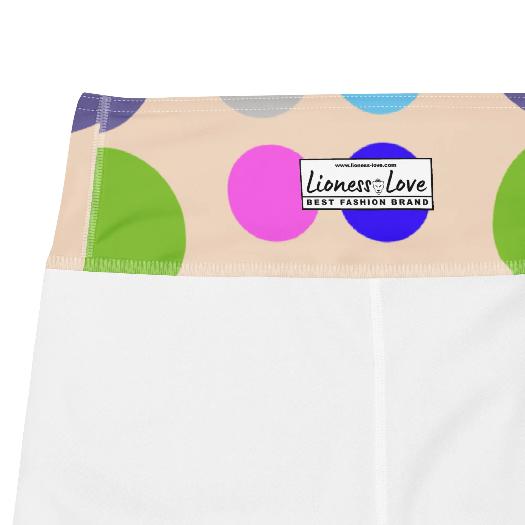 Vintage polka dots Yoga Capri Leggings | Leggings Capri Workout- Yoga, lioness-love