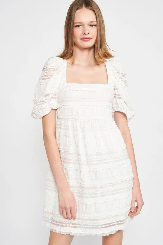 White Lace Babydoll Dress