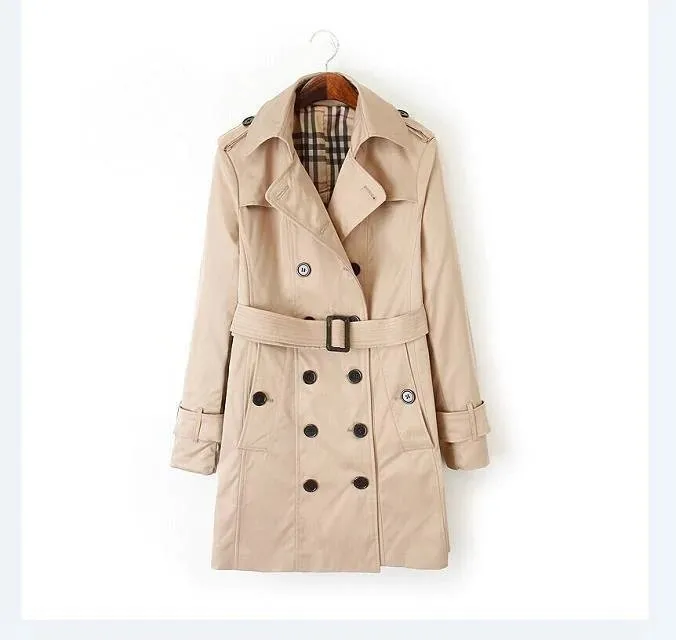 Women's Autumn Casual Slim Trench Coat | Women's Double-Breasted Trench