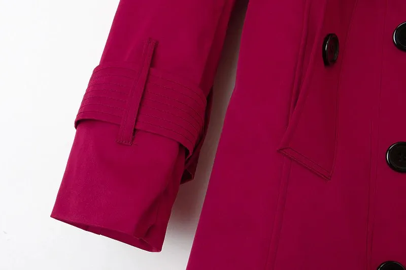 Women's Autumn Casual Slim Trench Coat | Women's Double-Breasted Trench