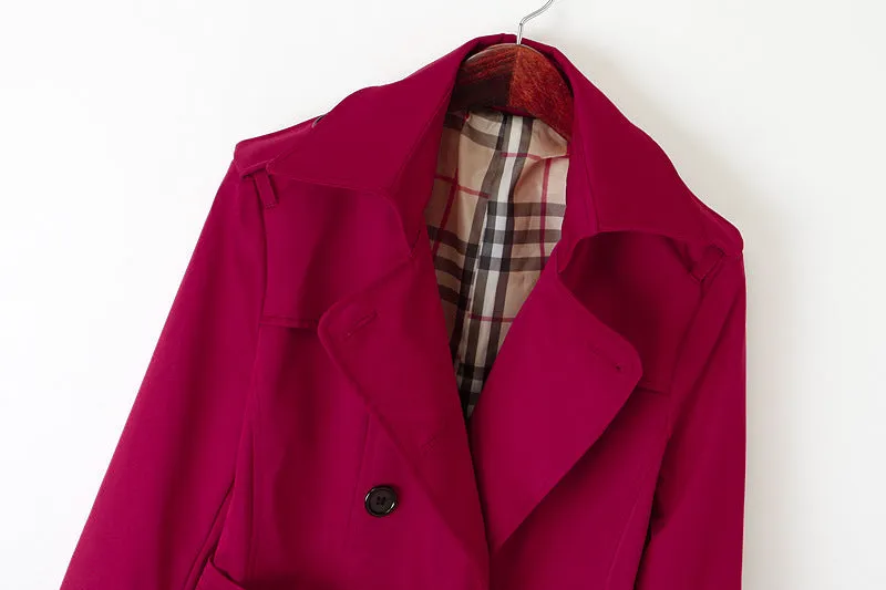 Women's Autumn Casual Slim Trench Coat | Women's Double-Breasted Trench
