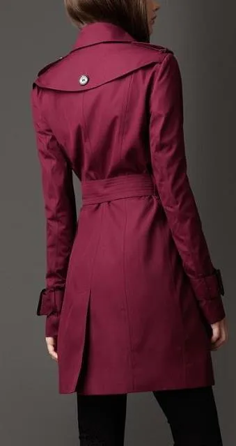 Women's Autumn Casual Slim Trench Coat | Women's Double-Breasted Trench