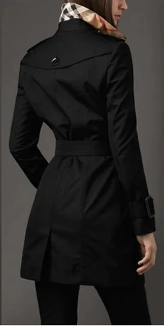 Women's Autumn Casual Slim Trench Coat | Women's Double-Breasted Trench